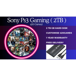 2TB External HardDisc with 420 Games for Sony PS3 Slim PlayStation 3 Gaming