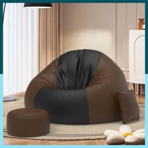 4XL Bean Bag Chair Bean Bag Sofa with Footrest- 4XL Bean Bags for Living Room,Bedroom-Free Cushion & Footrest
