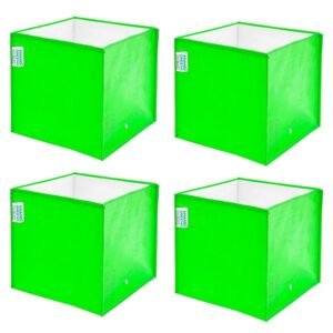 4pc 12x12x12 INCH Premium HDPE UV Protected 260 GSM Square Shaped Plants Grow Bags