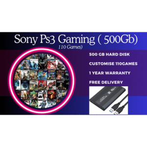 500 GB External HardDisc with 110 Games for Sony PS3 Slim PlayStation 3 Gaming