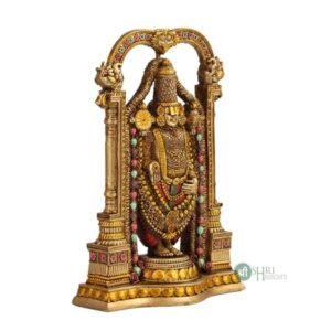 8″ Tirupati Balaji Fine Metal Finish Idol Decorative Showpiece Handcrafted Tirupati Balaji Murti