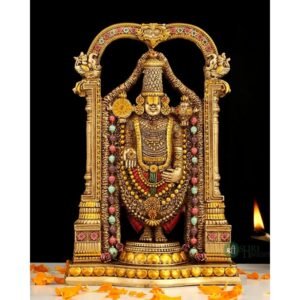 8" Tirupati Balaji Fine Metal Finish Idol Decorative Showpiece Handcrafted Tirupati Balaji Murti