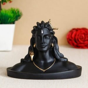 Black Resin Adiyogi Shiva Statue for Car Dashboard Adiyogi Statue for Home Decor Pooja Room Office