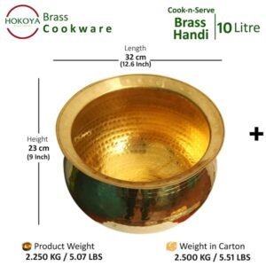 Brass Utensils for Kitchen Handi Set (Combo (10L+5L))