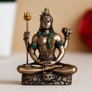 Brown Resin Meditating Lord Shiva Statue Shiv Murti Shiv Idol Gift
