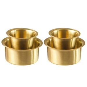 Dabara Set Tea, Coffee Dabara Set South Indian Coffee Glass Tumbler Set Brass Dabara Tumbler Set of 2 (120 ML Capacity, Large)