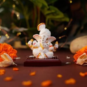 Ganesh Ji Murti Decorative Showpiece for Home Decor Ganesh Idol for Car Dashboard Home Temple Office Desk