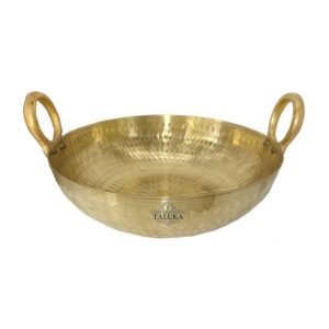 Heavy Weight Pure Brass Kadai for Cooking 2.5 Litre 2500 ML Teflon Free Non Stick Kadhai