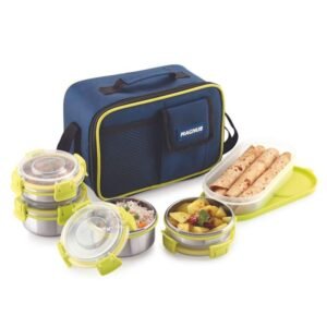 Hybrid 5 Lunch Box Premium Stainless Steel Tiffin Set for Kids, Boys, Men and Women - Ideal Lunch Boxes for Office