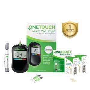 OneTouch Select Plus Simple Glucometer (Free 10 Test Strips + 10 Lancets + 1 Lancing device) with pack of 25 strips