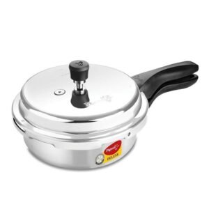 Pigeon Deluxe Aluminium Outer Lid Pressure Cooker without Induction Base, 2 Litres, Silver