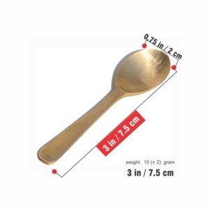 Pure Brass Spoon Perfect for Spices, Coffee and Dessert Spoon (Length-3 Inch) (6 PCS)