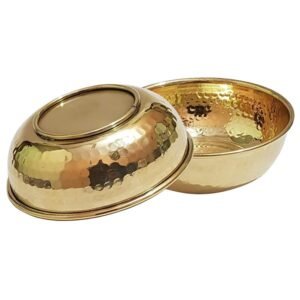 Pure India Brass Hammered Bowl (Gold, 150ml) – 6 Piece
