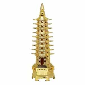 Brass Alloy Education Tower Feng Shui for Students, Pagoda Tower Vastu Items for Good Luck  14cm