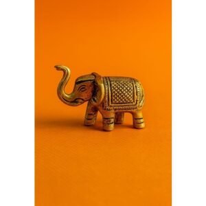 Brass Elephant Figurine Traditional Indian Home Decor Showpiece Antique Finish Lucky Elephant Statue