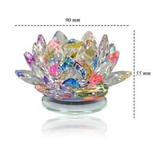 Crystu Vastu Feng Shui Transparent Adventure Crystal Lotus For Positive Energy 9cm