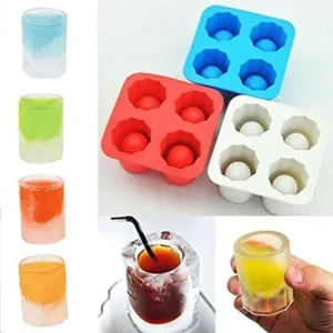 4 Cup Ice Shot Glass Shape Silicone Ice Cube Maker Freeze Mould Drink Party Ice Tray1