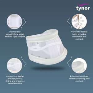 Tynor Cervical Collar Hard Adjustable White M 1 pc