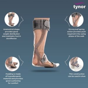 Tynor Foot Drop Splint Grey Left L 1 pc