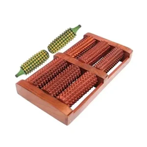 Accupressure six roller massager with karela set of 2 hands and foot caremind and foot Massager for Body Stress Acupressure Feet cum Mind Care1