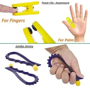 Acupressure Massager Tools Kit Combo With Blood Pressure Control Bracelet & Magnetic Power Clip & Pocket Exerciser (Pack of 7) Massager (Multicolor)
