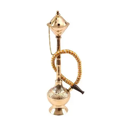 Brass Gold Finish Designer Hookah Sheesha 1