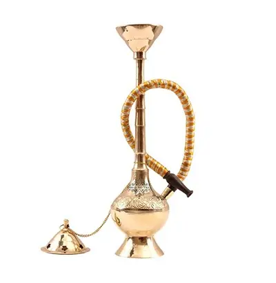 Brass Gold Finish Designer Hookah Sheesha 3