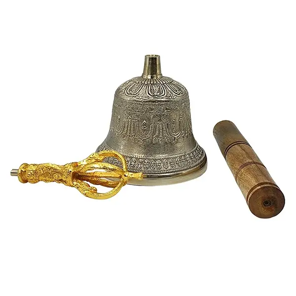 Brass Tibetan Om Bell Fengshui Vastu Meditation Healing Spiritual Gift 1 PovTaka