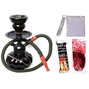 Combo of 12 Inches Glass, Turkish Iron Hookah, 10 Shisha Magic Charcoal Disk and Premium Hookah Herbal Flavour 1