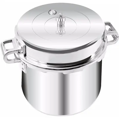 Commercial Hard Anodized Aluminum Handi Pressure Cooker - (Silver, 30L)1