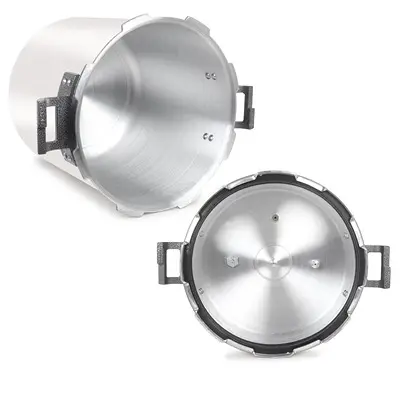 Commercial Hard Anodized Aluminum Handi Pressure Cooker - (Silver, 60L)4
