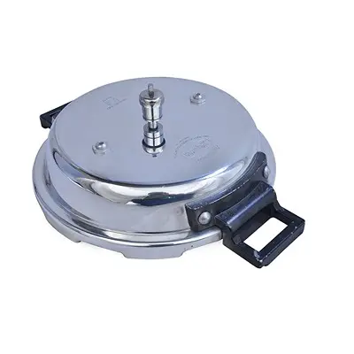 Commercial Hard Non-Anodized Aluminum Big Boy Classic Pressure Cooker with Outer Lid - 26 L - Large Size (Silver)3