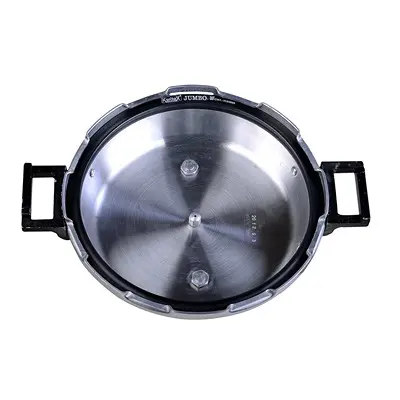 Commercial Hard Non-Anodized Aluminum Big Boy Classic Pressure Cooker with Outer Lid - 26 L - Large Size (Silver)4