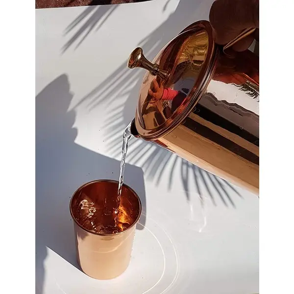 Copper Jug Pitcher,Water Storage Utensil, (1 LTR) Plain Copper Water Storage Utensil3