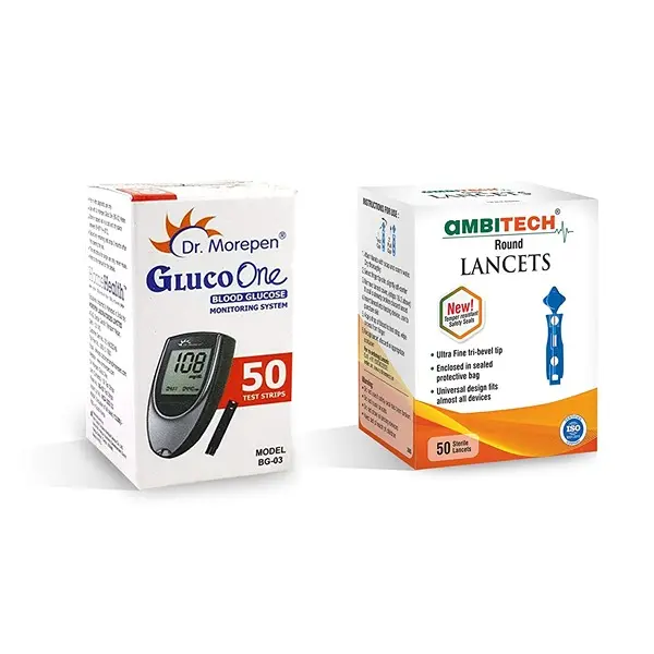 DR. MOREPEN BG-03 50 Test Strips With AmbiTech 50 Round Lancets1 PovTaka