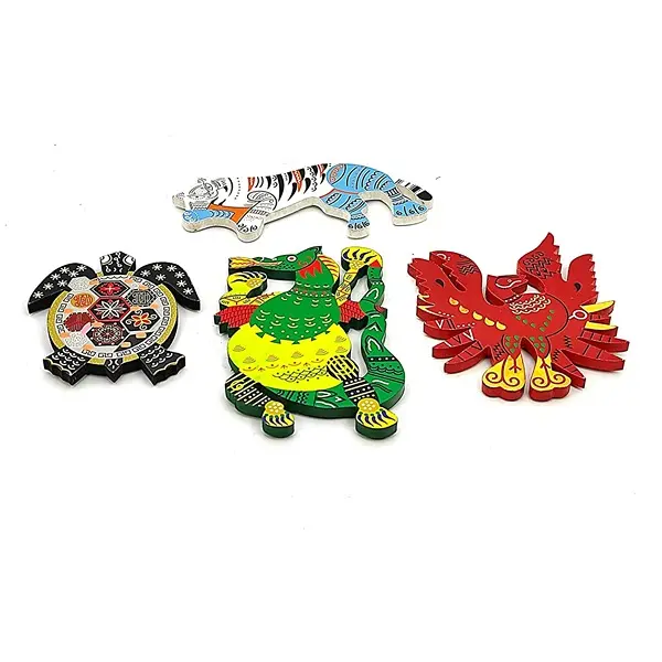 Feng Shui Auspicious Wooden Animal Set for Four Directions2 PovTaka