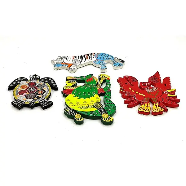 Feng Shui Auspicious Wooden Animal Set for Four Directions3 PovTaka