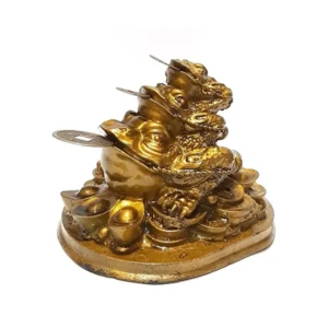 Feng Shui Frog Coin Decorative Showpiece for Lucky Charm Prosperity Home,Office PovTaka