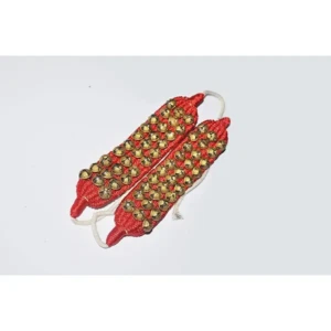 GHUNGHRU RESHAM 3L Material-BRASS GOLDEN RED POLISH 2pcs 1 set1