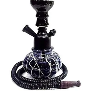 Glass Portable Hookah (Black_4.3 Inch X 4.3 Inch X 7.8 Inch )1