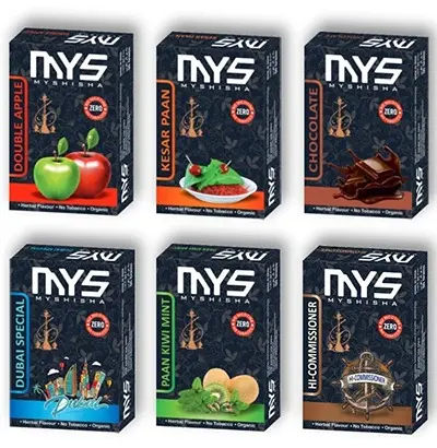 Herbal Hookah Molasses (100% Nicotine and Tobacco Free) Double Apple, Kesar Paan, Chocolate, Dubai Special, Paan Kiwi Mint, Hi-Commissioner + 3 Filter Box2