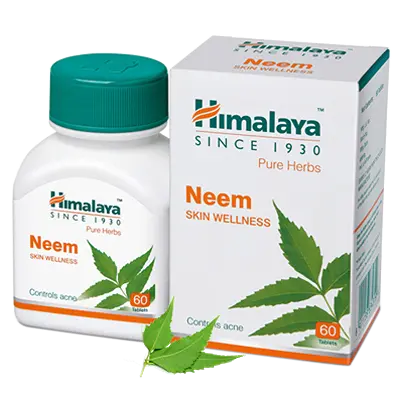 Himalaya Herbal Neem TABLETS 60tab Rejuvenates the skin and helps maintain healthy skin
