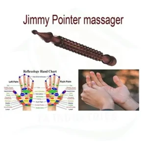 Manual Wooden Massager, Acupressure Roller Pain Relief Item, Back Massager (5 x 3) In, Face (5×3 In) and jimmy, Brown, Set of 3