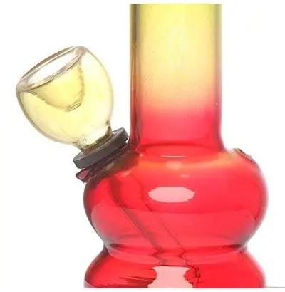 Moksha Bongs 5.5 Inch Tall Glass Water Pipe Bong, Portable Hookah, Smoking Pipe (Rasta Color)2