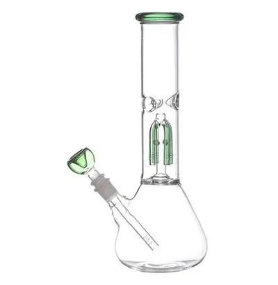 Moksha Bongs Presents 14 Inch Tall Glass 4 Leg Tree Percolator Ice Bong, Hookah (Green)1