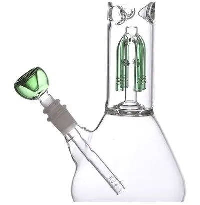 Moksha Bongs Presents 14 Inch Tall Glass 4 Leg Tree Percolator Ice Bong, Hookah (Green)3