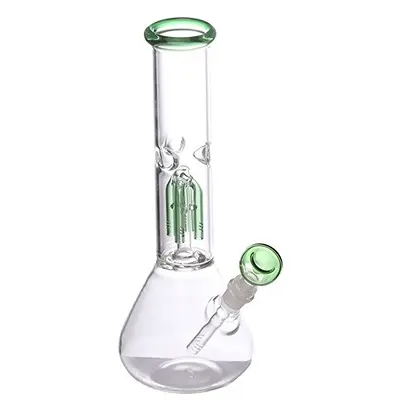 Moksha Bongs Presents 14 Inch Tall Glass 4 Leg Tree Percolator Ice Bong, Hookah (Green)5
