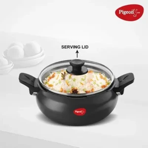 Pigeon All in One Ceramic Super Cooker, 5 Liters, Black/Transparent