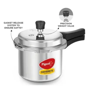 Pigeon Favourite Outer Lid Non Induction Aluminium Pressure Cooker, 3 Litres, Silver