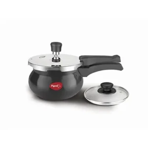Pigeon Titanium Hard Anodised Aluminium Handi Pressure Cooker, 2 Litres, Black1